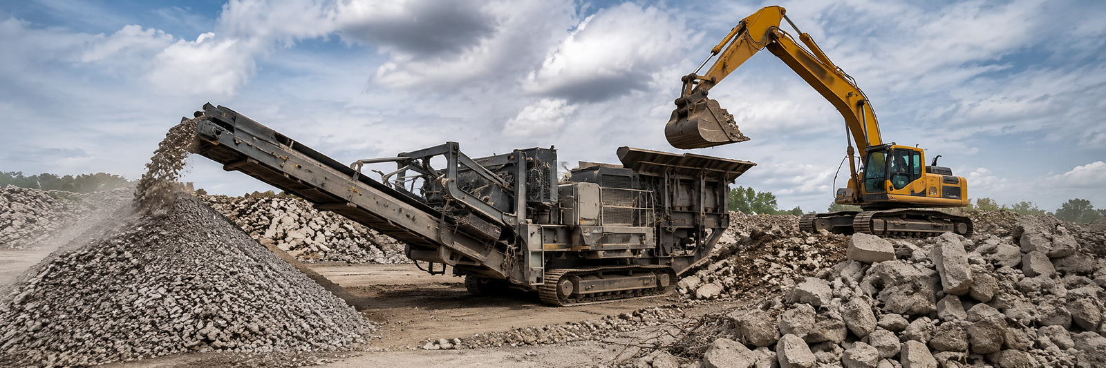 Concrete recycling and material processing