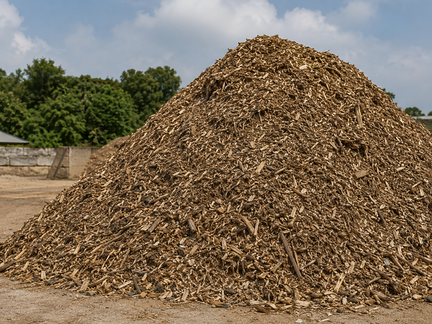 Processed wood material at the Seksyen U15 facility