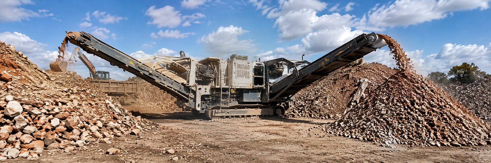 Brick recycling and screening machinery