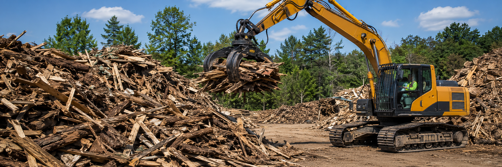 Recovered wood handling operation